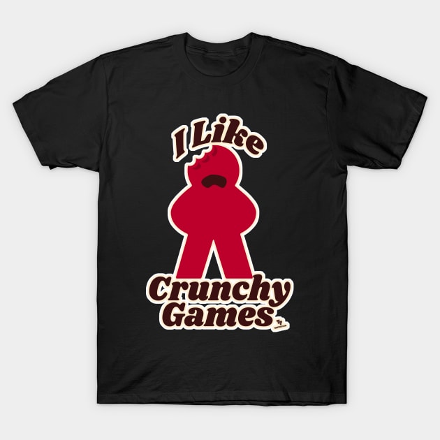 I Love Crunchy Games Fun Meeple Art T-Shirt by Tshirtfort